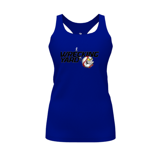 [CUS-DFW-RCBK-PER-RYL-FYS-LOGO1] Racerback Tank Top (Female Youth S, Royal, Logo 1)