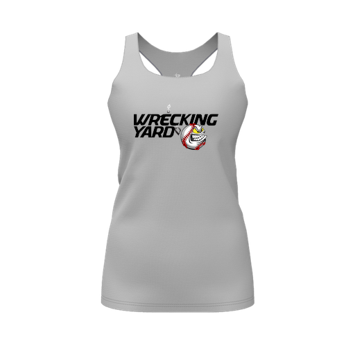 [FT0TRBGY-FYS-LOGO1] Decker Racerback Tank Top (Female Youth S, Gray, Logo 1)