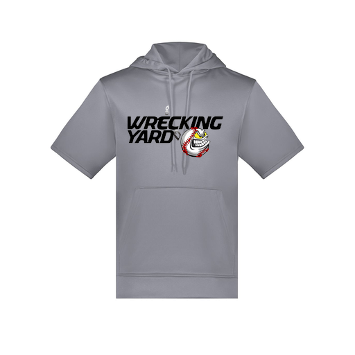 [6871.059.S-LOGO1] Men's Dri Fit Short Sleeve Hoodie (Adult S, Gray, Logo 1)