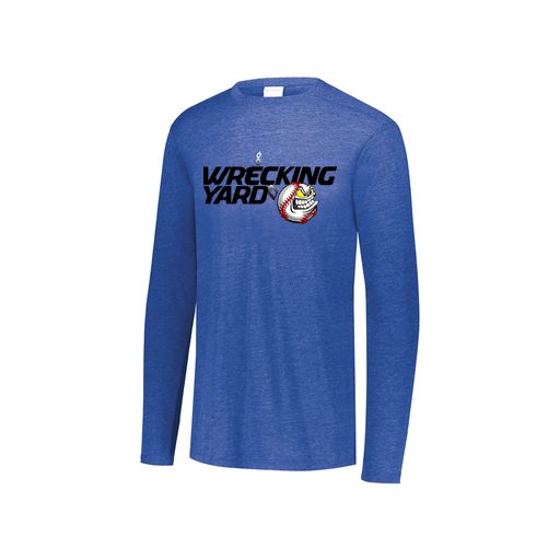 [FTLCUBRY-YS-LOGO1] Decker Youth Tri-Blend T-Shirt - Long Sleeve (Youth S, Royal, Logo 1)
